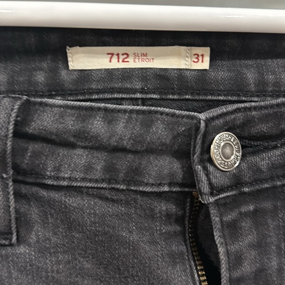 Womens Levis Black Jeans 712 Slim Fit Size 31 - Picture 2 of 3